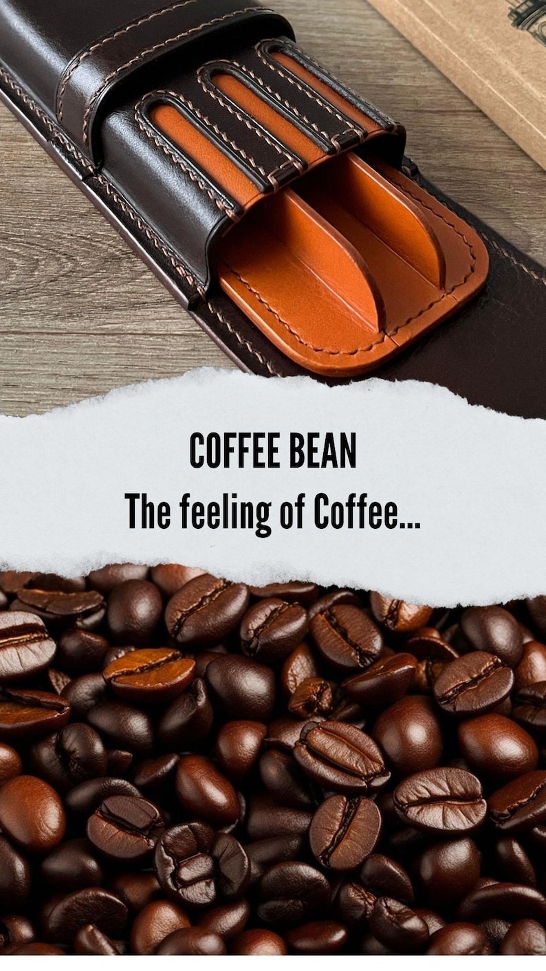 Coffee Bean Leather 2-pen Case: Luxury Personalized Fountain Pen Holder ...