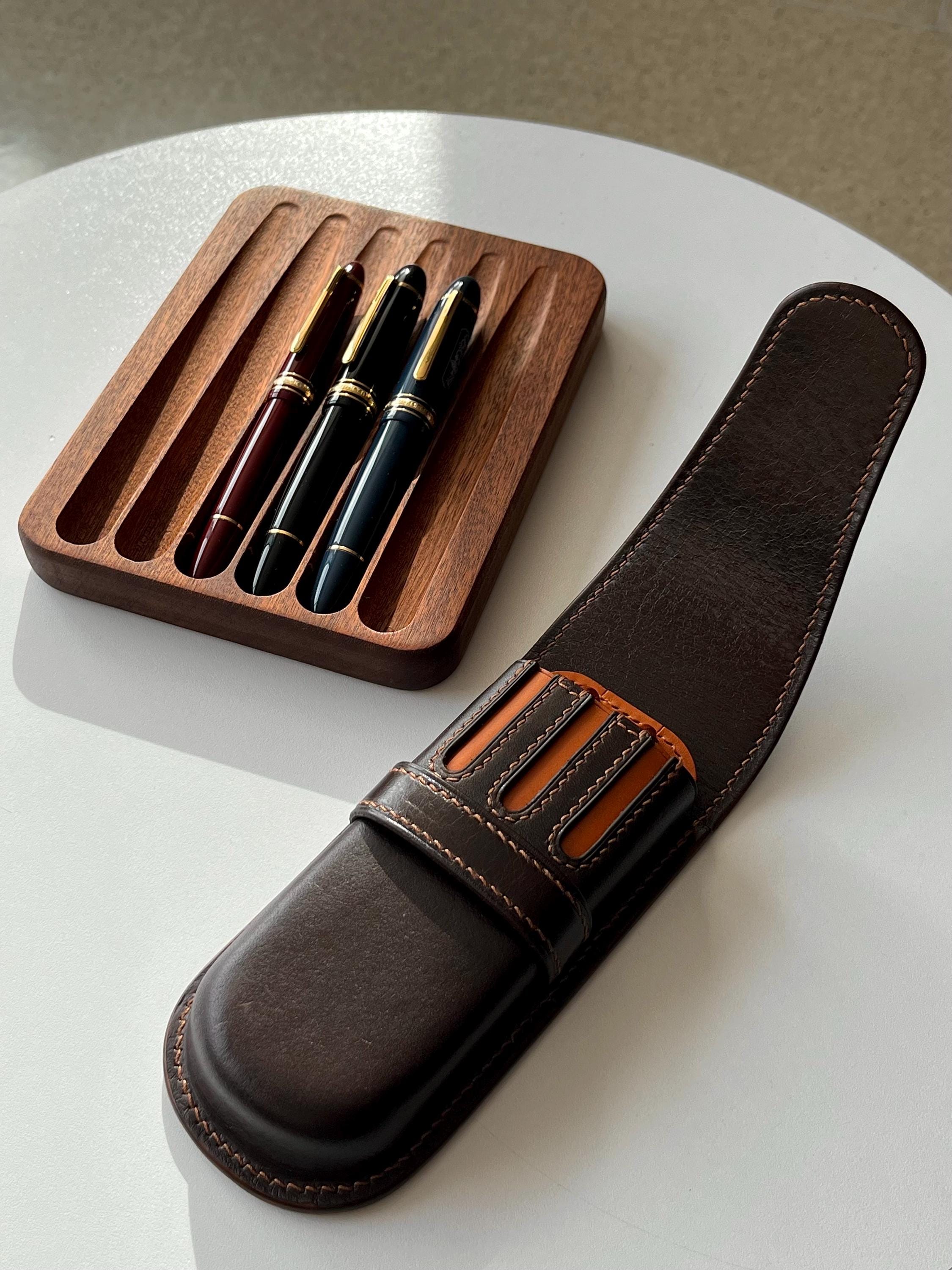 Srcasy Astuccio In Pelle Vintage, Portapenne Pelle Marrone, Astuccio Donna Portastifti, Portapenne, Borsa Per Cartoleria, Per Studenti, Uomini d'Affari e Artisti