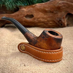 Leather Pipe Stand, Pipe Rest, Pipe Holder, Gift for Smokers, Cigar Stand