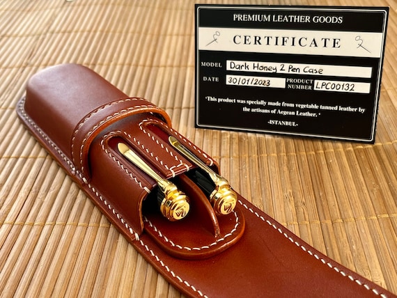 Leather double pen on sale case