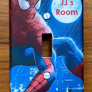 Spiderman light switch plate cover // Personalized // FAST SHIP!