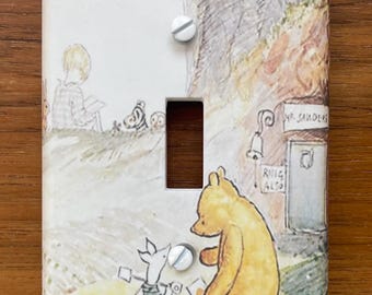 Winnie the Pooh Light Switch Plate Cover: Classic Piglet Eeyore Tigger Friends Nursery Decor