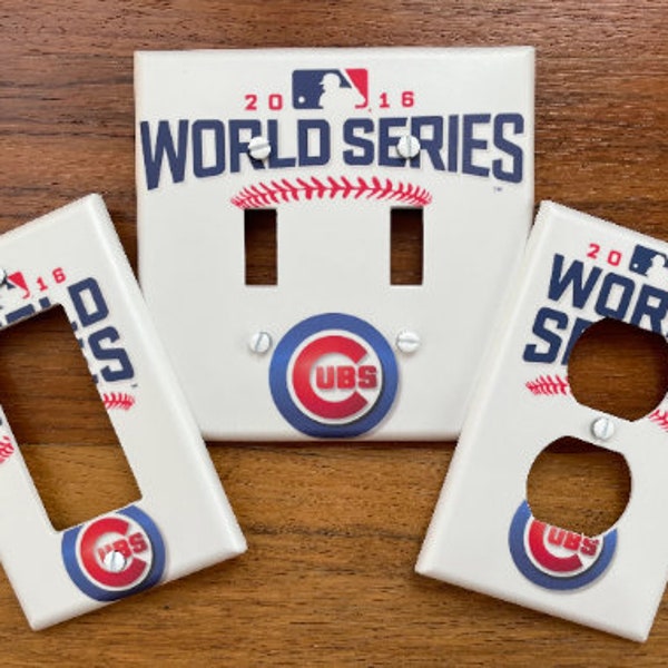 Chicago Cubs light switch plate cover 2016 // world series baseball sports fan // FAST SHIP!