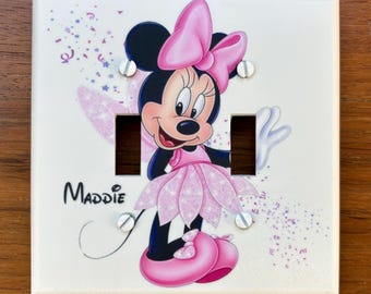 Minnie Mouse light switch plate cover // Pink Fairy // Personalized Free // FAST SHIP!
