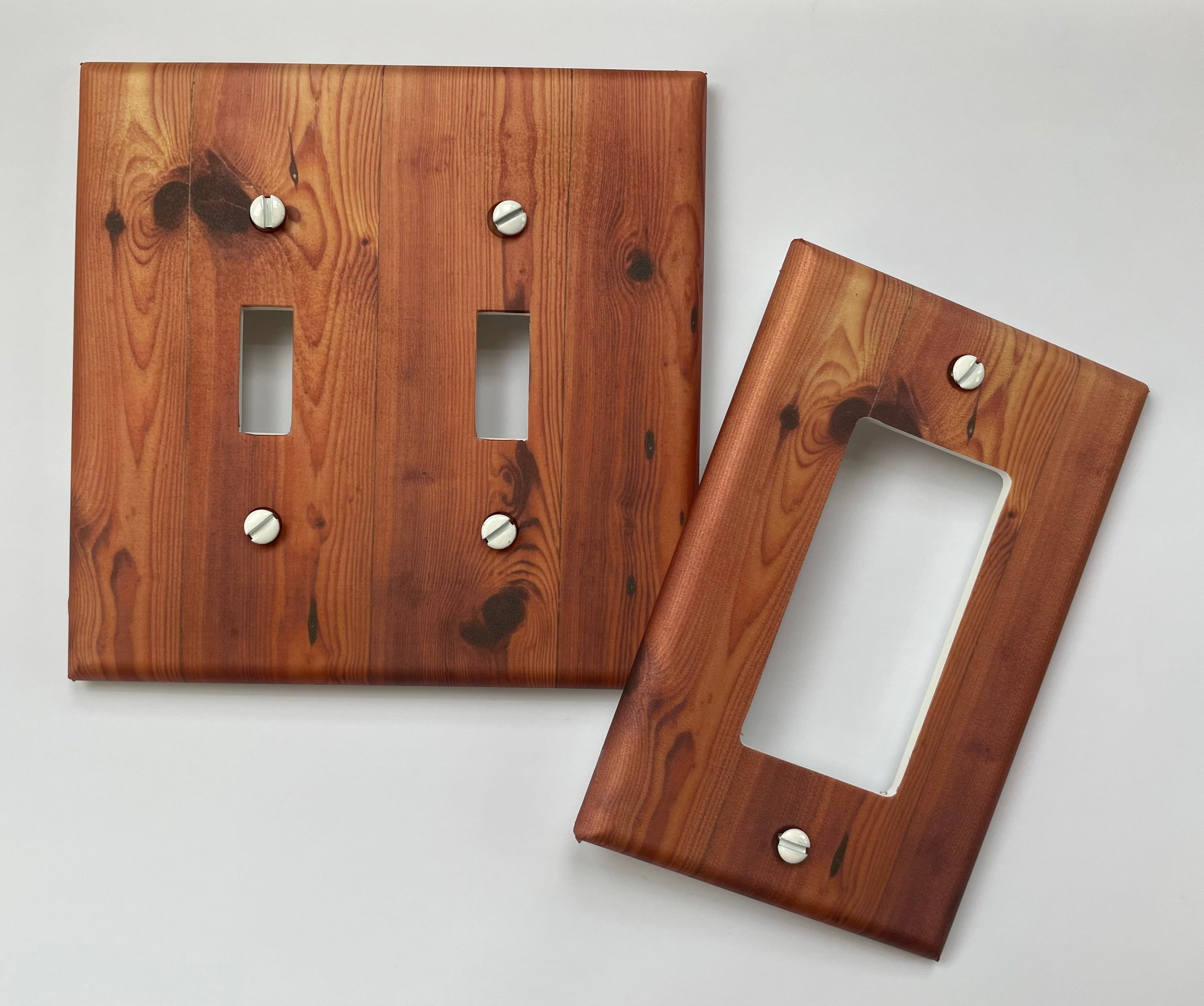 Pine Wood Light Switch Plate Cover // FAUX wood-like Image #70 // stained
