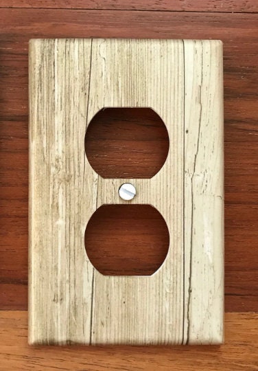 Nautical Anchor Rustic Wood Look Light Switch & Outlet Wall Plate — Blue, Decorative, For Home Decor