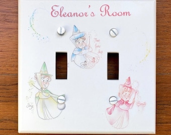 Fairy Light Switch Plate Cover Sleeping Beauty Fairies Nursery Decor