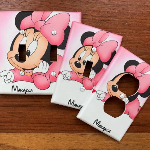 Minnie Mouse Light Switch Plate Cover // Pink Bow // Etsy