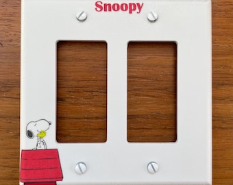 Peanuts Snoopy Rainbow Metal Light Switch Plate - Decorative Switch Cover For Bedroom, Playroom