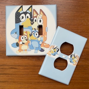 Bluey light switch plate cover // Family // children's room nursery // Personalized // FAST SHIP!