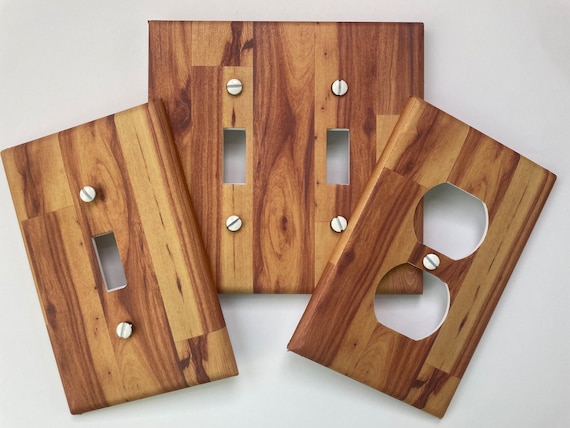 Nautical Anchor Rustic Wood Look Light Switch & Outlet Wall Plate — Blue, Decorative, For Home Decor