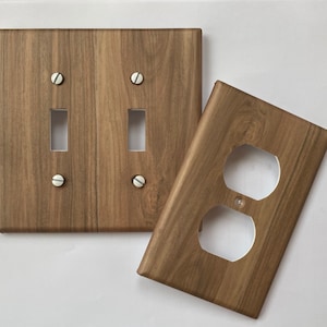 Wood Paneling light Switch Plate Cover // brown FAUX wood-like image #67