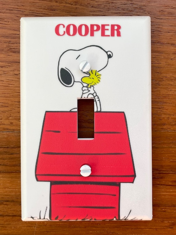 Snoopy Light Switch Plate Cover // Charlie Brown Woodstock Red