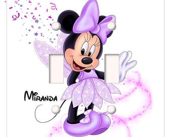 Minnie Mouse light switch plate cover // Purple Fairy // Personalized // FAST SHIP!