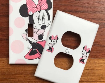 Minnie Mouse light switch plate cover // Pink Bow // PERSONALIZED // FAST SHIP!