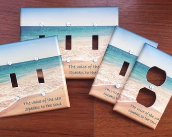 Beach Ocean Light Switch Plate Cover: Coastal Home Decor