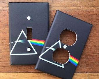 Pink Floyd Prism light switch plate cover // Dark Side of the Moon // FAST SHIP!