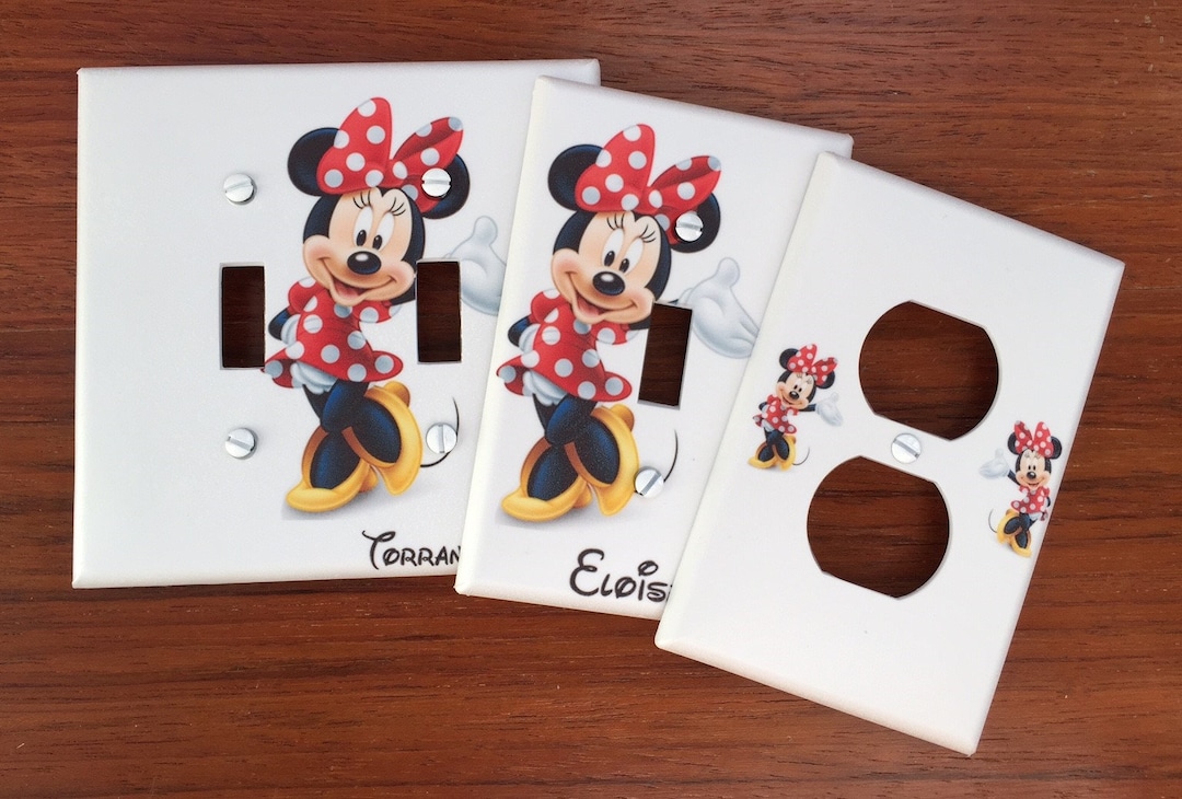 Minnie Mouse Light Switch Plate Cover PERSONALIZED Red Polka Dots // Girls Room // FAST SHIP Etsy