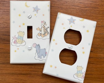 Classic Winnie the Pooh light switch cover baby nursery // Tigger Piglet Eeyore