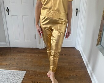 Gold Lame Pants - Etsy