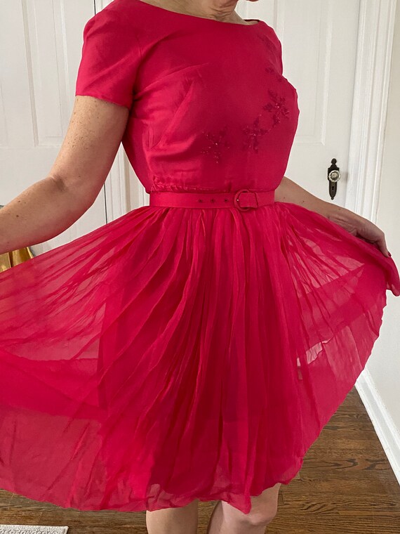 Womens magenta pink party dress - image 4