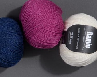 Atelier ZITRON Ramie deluxe Merino extrafine 50g/150 m ball new wool choose color 19 micron soft fluffy cuddly classy sport weight