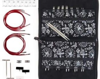 ChiaoGoo Needle Set Interchangeable Needle Tips Large 13 cm TWIST RED LACE Stainless Steel 5.50 mm - 10 mm Knitting Set Knitting