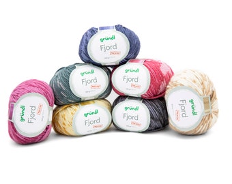 Gründl FJORD Norwegian pattern 100g/125 m virgin wool merino polyacrylic soft cuddly hats sweaters jackets knitting crochet quick knit yarn