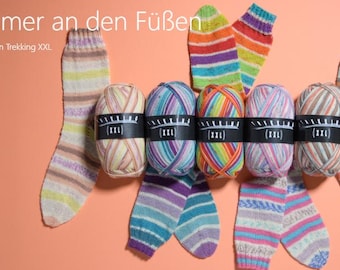 Atelier ZITRON sock yarn 100g/420 m Trekking 4-ply Color XXL virgin wool polyamide socks scarves knitting crocheting museling-free summer colors