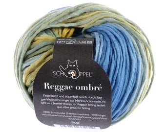 SCHOPPEL Reggae ombré 50g/100 m pure new wool Merino color gradient needle size 5 - 6 knitting crochet soft scarf hat sweater cloth wool