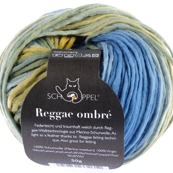 SCHOPPEL Reggae ombré 50g/100 m pura lana virgen Merino gradiente tamaño de aguja 5 - 6 tejer crochet suave bufanda sombrero suéter tela lana