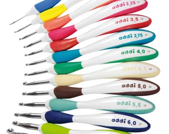 ADDI SWING wool crochet hook 140-7 ergonomic handle - selectable size - crochet wool cotton