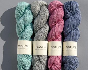 Atelier ZITRON Natura Choose color 100g/400 m Merino Cotton Linen (Fingering, Socks) Knitting Crocheting Scarves Shirts Socks Pure Nature NEW