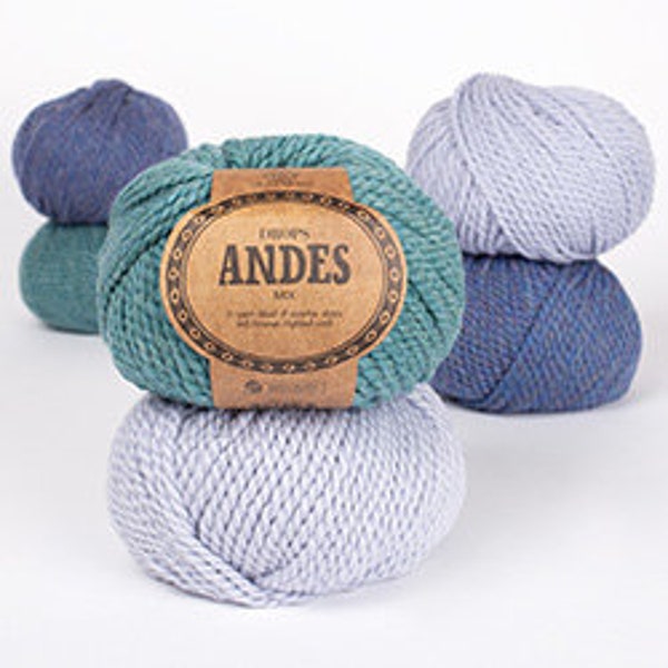 Drops ANDES mix uni 100g/90m Schurwolle Alpaka Farbe wählen weich Stricken Häkeln Pulli Schal Mützen Decken - super bulky mulesingfrei