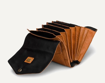 muud Betina Case needle case made of high-quality leather handmade knitting case colors rich brown, black whisky knitting crochet handcrafted noble