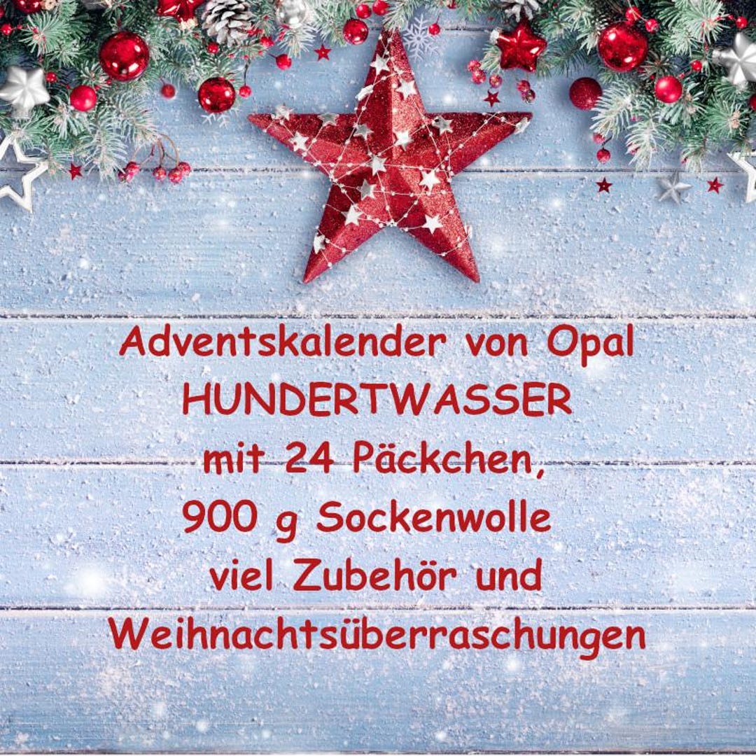 24 Packs of ADVENT CALENDAR BY HUNDERTWASSER Sock Yarn Virgin Wool