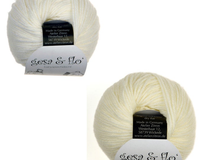 Featured listing image: Atelier Zitron GESA and FLO LL 25g/ 90 m pure new wool Merino ultrafine 16 micron baby wool plastic-free knitting crochet wool soft delicate