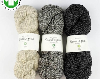 BC yarn SEMILLA PURA gots 100g/350 m pure new wool soft natural beige mottled wool skein knitting crochet choose color shawls sweater scarf