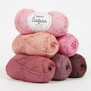 DROPS Safran Cotton LL 50g/160 m Choisissez la couleur Tricot Crochet Accessoires Châles Pull Veste Chemise Choisissez la couleur Fil de poids sport image 1