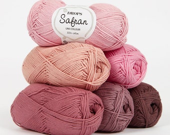 DROPS Safran Cotton LL 50g/160 m Choisissez la couleur Tricot Crochet Accessoires Châles Pull Veste Chemise Choisissez la couleur Fil de poids sport