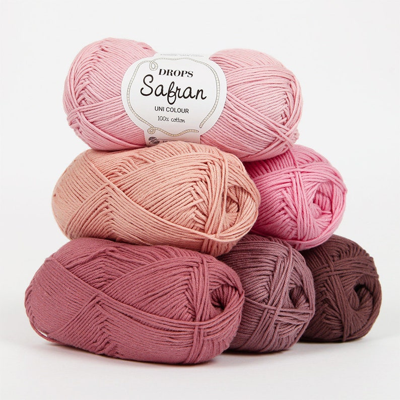 DROPS Safran Cotton LL 50g/160 m Choisissez la couleur Tricot Crochet Accessoires Châles Pull Veste Chemise Choisissez la couleur Fil de poids sport image 1