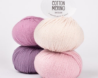 Drops COTTON MERINO Schurwolle Baumwolle dk LL 50 g/110m Farbe wählen Stricken Häkeln Tücher Pulli Tücher Schal - mulesingfrei