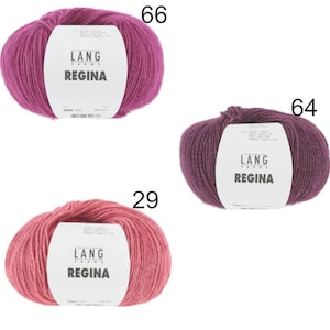 Lang Yarns REGINA 50g/175 m cotton alpaca silk wool scarf shawls sweater knitting crochet noble high-quality soft light blue petrol pink