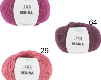 Lang Yarns REGINA 50g/175 m cotton alpaca silk wool scarf shawls sweater knitting crochet noble high-quality soft light blue petrol pink