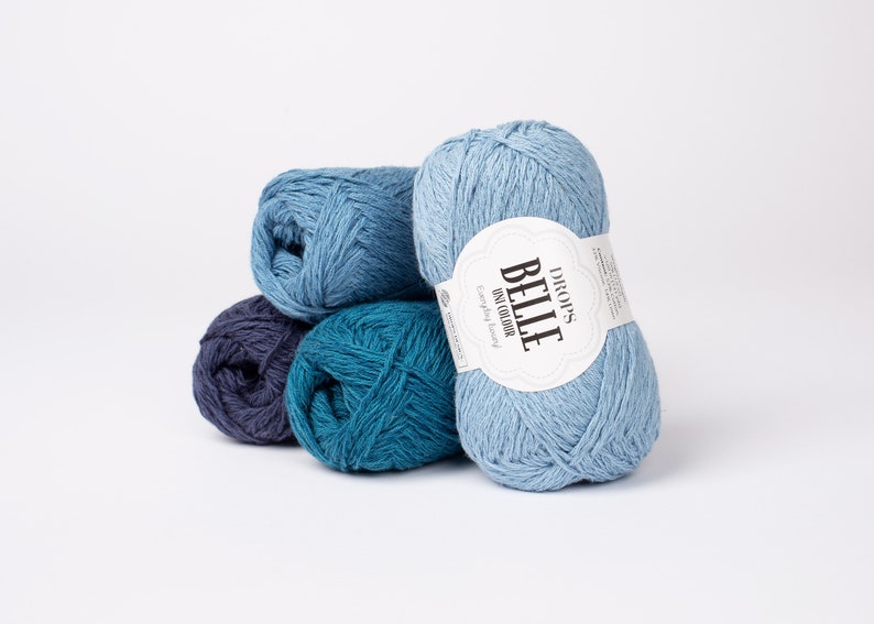 Gouttes BELLE 50g/120 m coton viscose lin choisir couleur tricot crochet châles pull châles chemise accessoires choisir couleur DK image 3