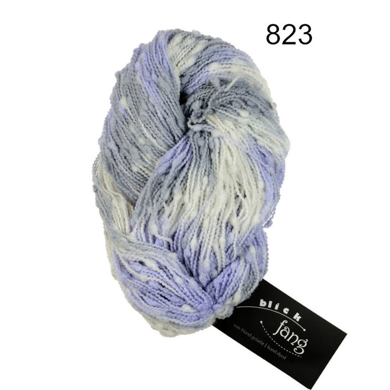 Atelier Zitron BLICKFANG 100g/160m reine Schurwolle Merino extrafine mulesingfrei Stricken Häkeln Stuktur Garn Wolle Farben wählen NS 5 6 823 flieder weiß