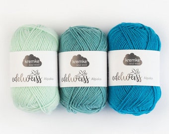 Kremke Soul Wool Edelweiss 25g/100 m virgin wool ALPACA 4-ply 56 colors socks yarn knitting poppy socks sock wool cloths mulesing-free