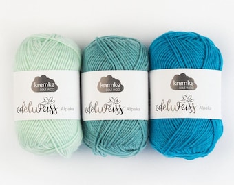Kremke Soul Wool Edelweiss 25g/100 m new wool ALPAKA 4-ply 56 colors socks yarn knitting Poppy Socks sock wool scarves mulesing-free