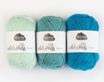 Kremke Soul Wool Edelweiss 25g/100 m laine vierge ALPACA 4 plis 56 couleurs chaussettes fil à tricoter coquelicot chaussettes chaussettes chiffons de laine sans mulesing