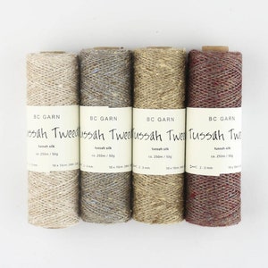 BC Garn Tussah Tweed 50g/250 m noble fine 100% pure silk wild silk tweed knitting crochet cloths sweater shirt gift Mother's Day girlfriend